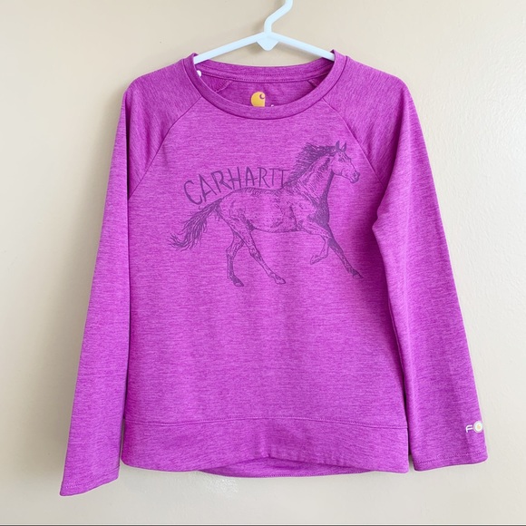 Carhartt Other - CARHARTT Girls Long Sleeve Dry Fit Top Shirt Horse Pony Size 5